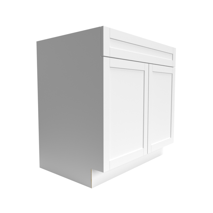 Single Shaker Wood White Sink Base Cabinet Matte 1