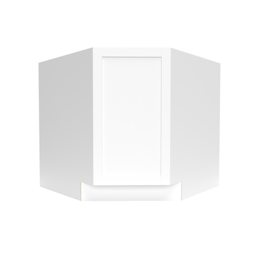 Single Shaker Wood White Diagonal Corner Wall Cabinet Matte 1
