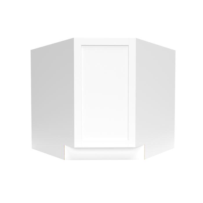 Single Shaker Wood White Diagonal Corner Wall Cabinet Matte 1