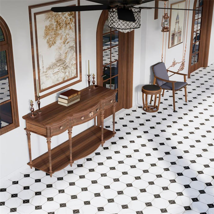 Merzoni Porcelain Yard Marquina Tile Matte 12