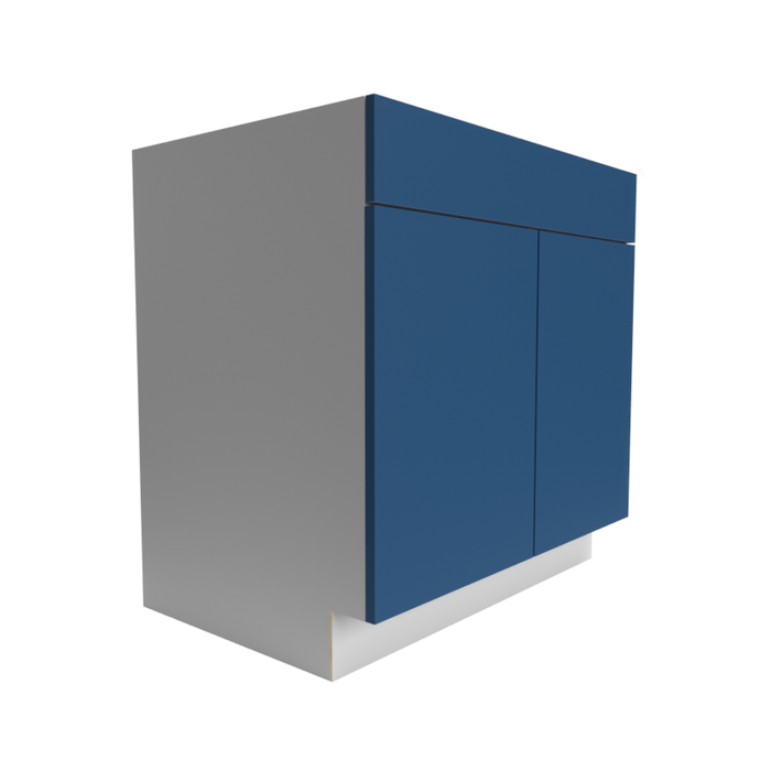 Manhattan Wood Cobalt Blue Sink Base Cabinet Matte 1