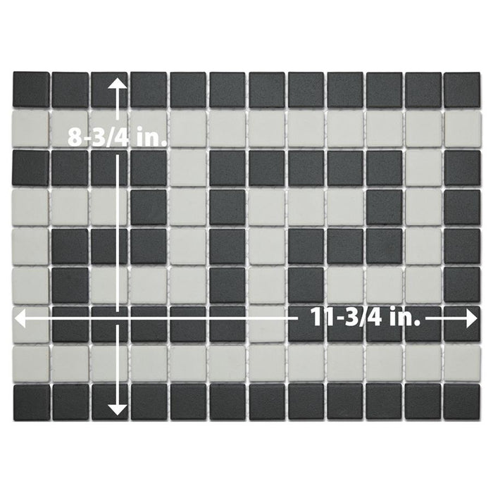 Gotham Porcelain Black and White Border Mosaic Matte 6