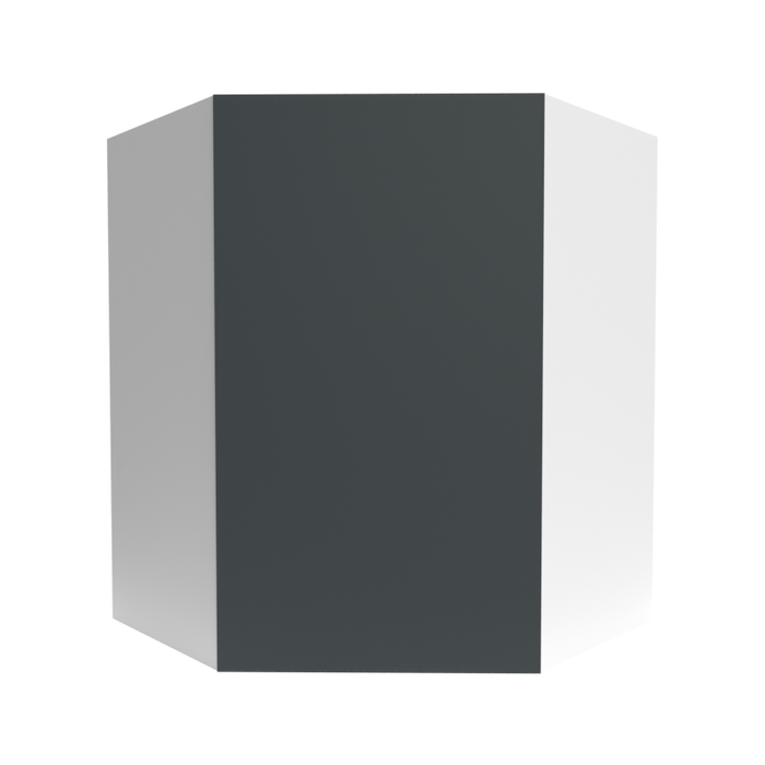 Manhattan Wood Grey Diagonal Corner Wall Cabinet Matte 1