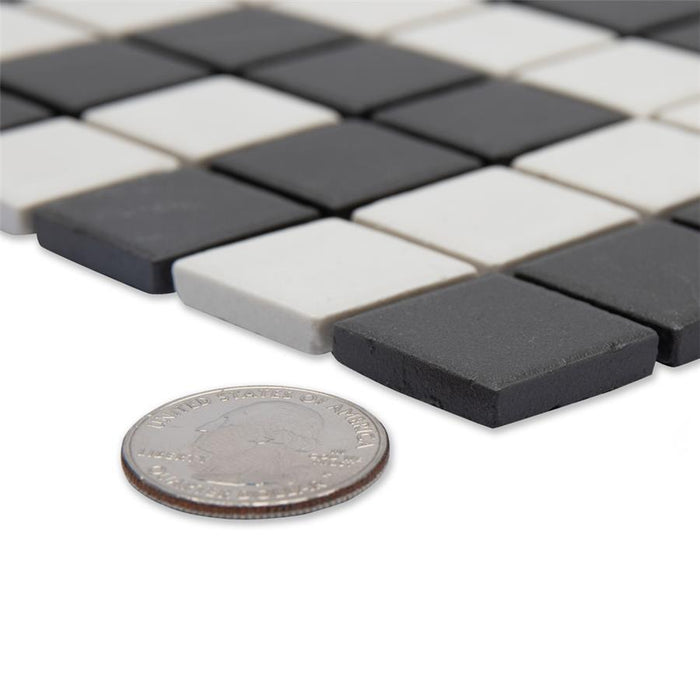 Gotham Porcelain Black and White T Border Mosaic Matte 7