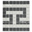 Gotham Porcelain Black and White T Border Mosaic Matte 6