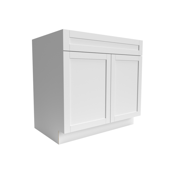 Single Shaker Wood White Base Cabinet Matte 1