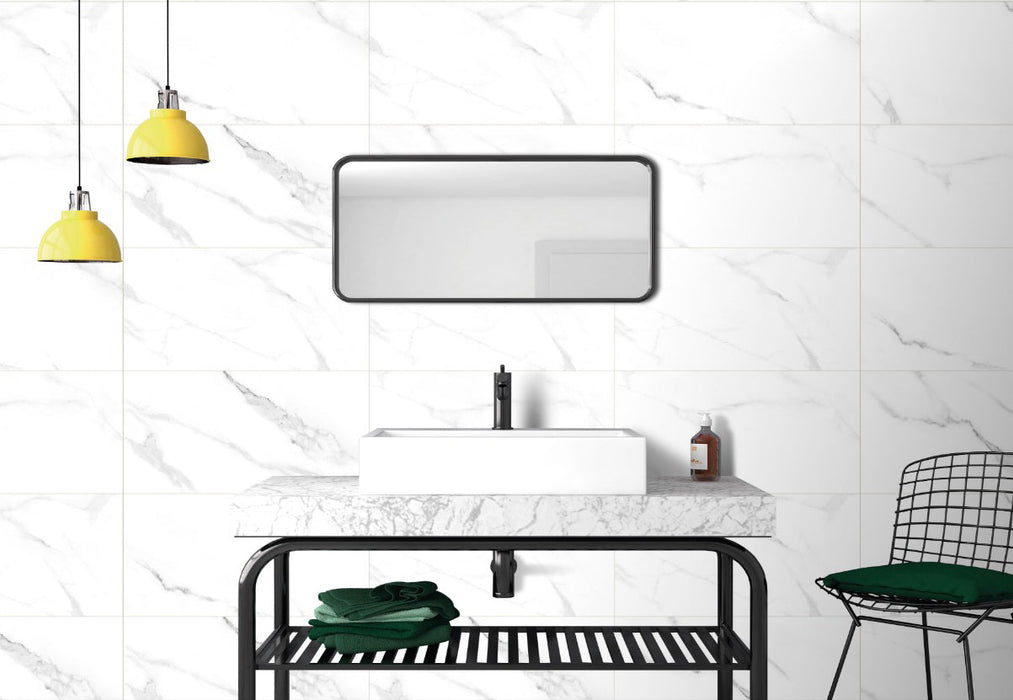 Prestige Porcelain White Calacatta Tile Matte 2