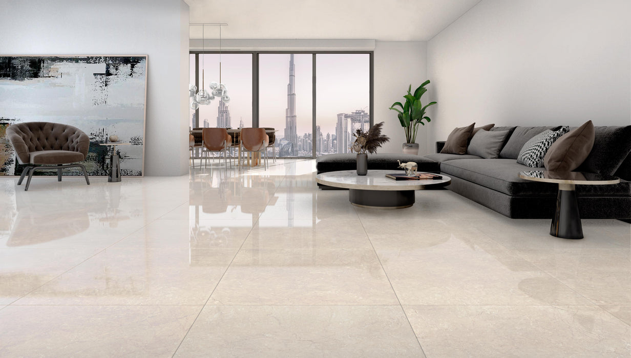 Touch Porcelain Crema Marfil Tile Polished 6