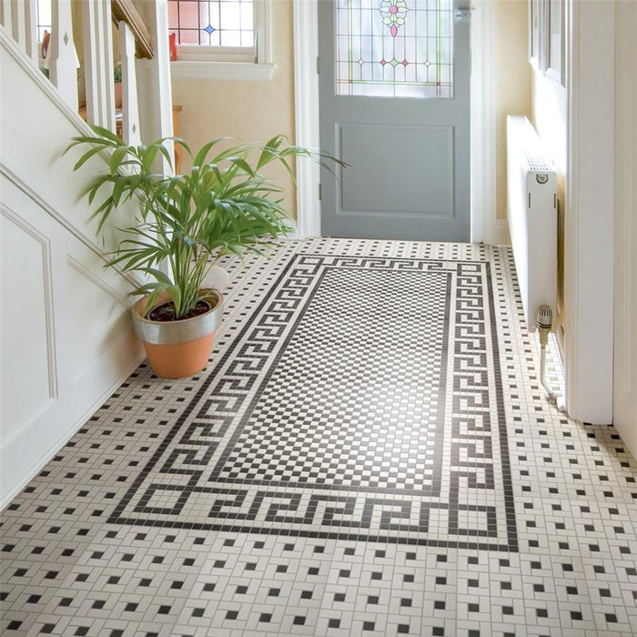Gotham Porcelain Black and White Corner Mosaic Matte 2
