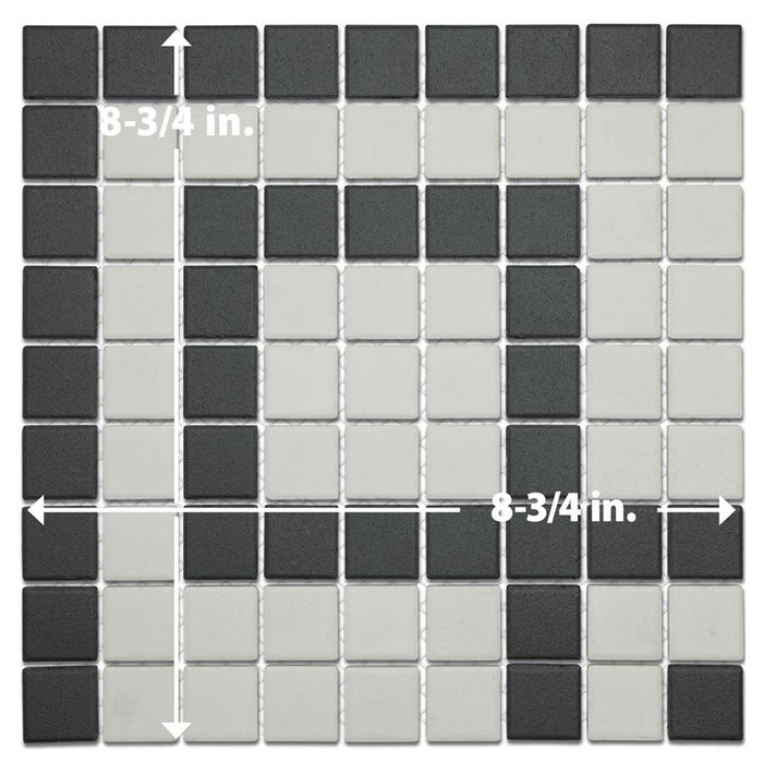Gotham Porcelain Black and White Corner Mosaic Matte 7