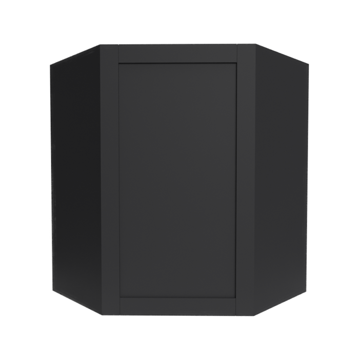 Single Shaker Wood Espresso Diagonal Corner Wall Cabinet Matte 1