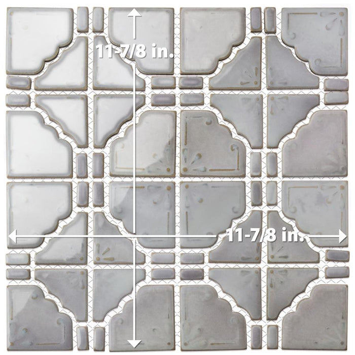 Hudson Porcelain Moonbeam Grey Eye Mosaic Glossy 6