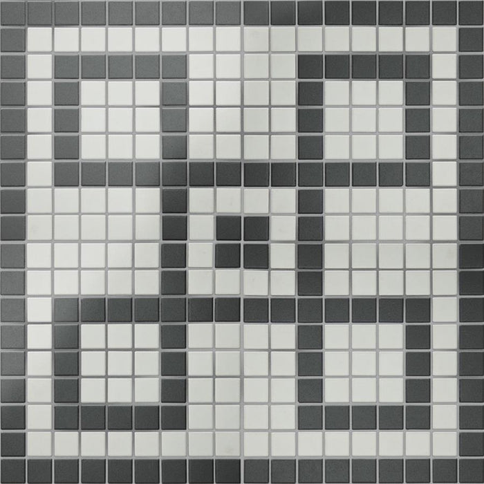 Gotham Porcelain Black and White Corner Mosaic Matte 1