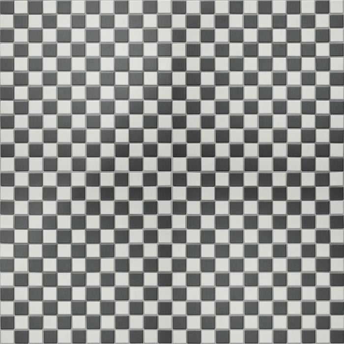 Gotham Porcelain Black and White Checker Mosaic Matte 1