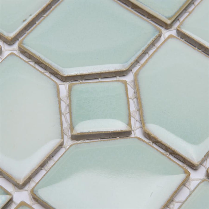 Hudson Porcelain Oxford Mint Green Mosaic Glossy 8