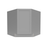 Single Shaker Wood Grey Diagonal Corner Wall Cabinet Matte 1