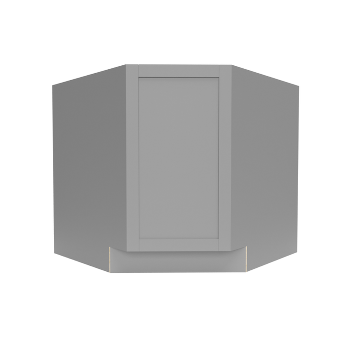 Single Shaker Wood Grey Diagonal Corner Wall Cabinet Matte 1