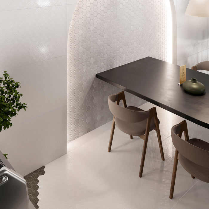 Carbon Porcelain White Tile Semi Polished 5