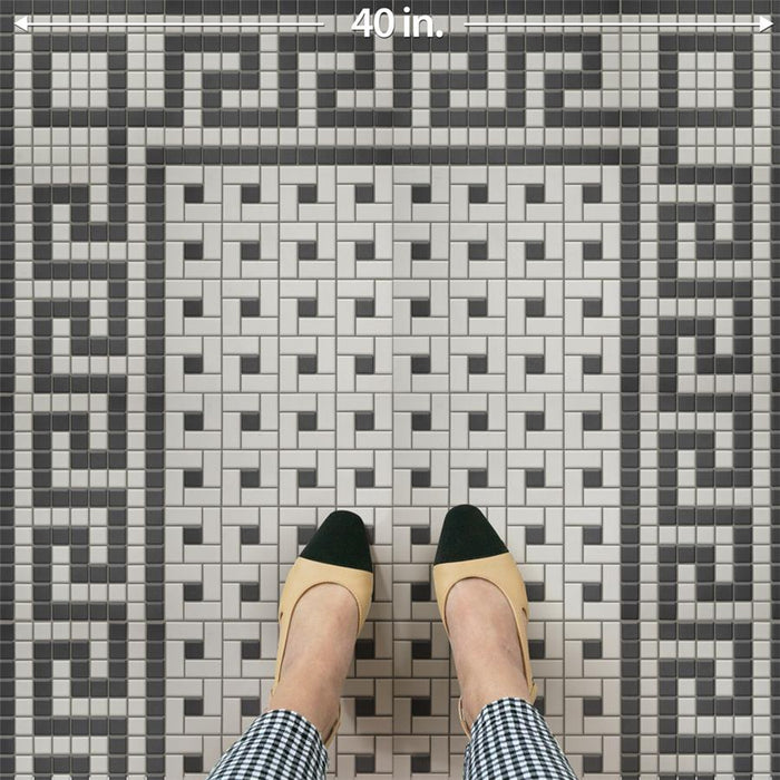 Gotham Porcelain Black and White Border Mosaic Matte 5