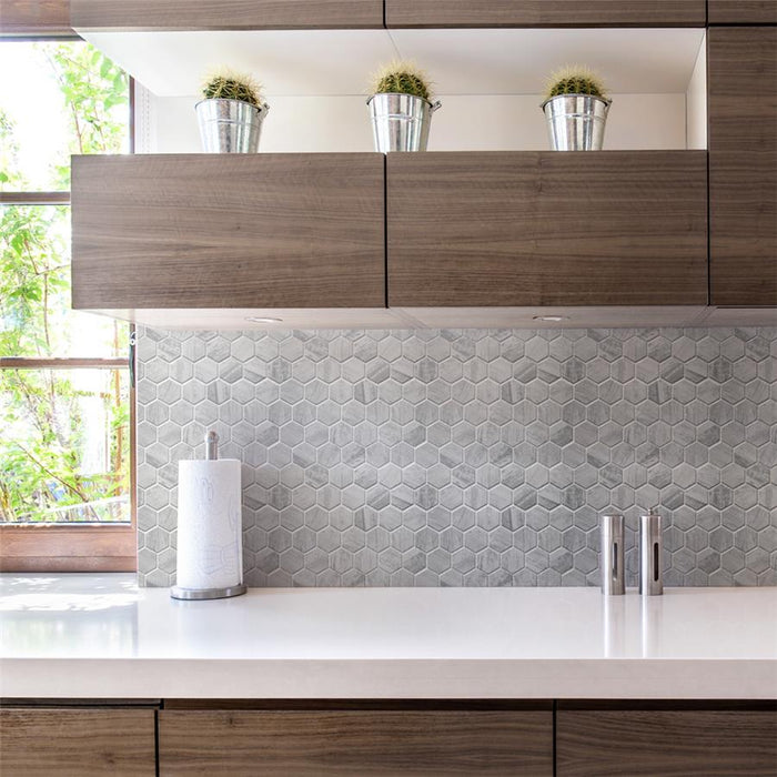 Cassis Porcelain White Mosaic Satin 2