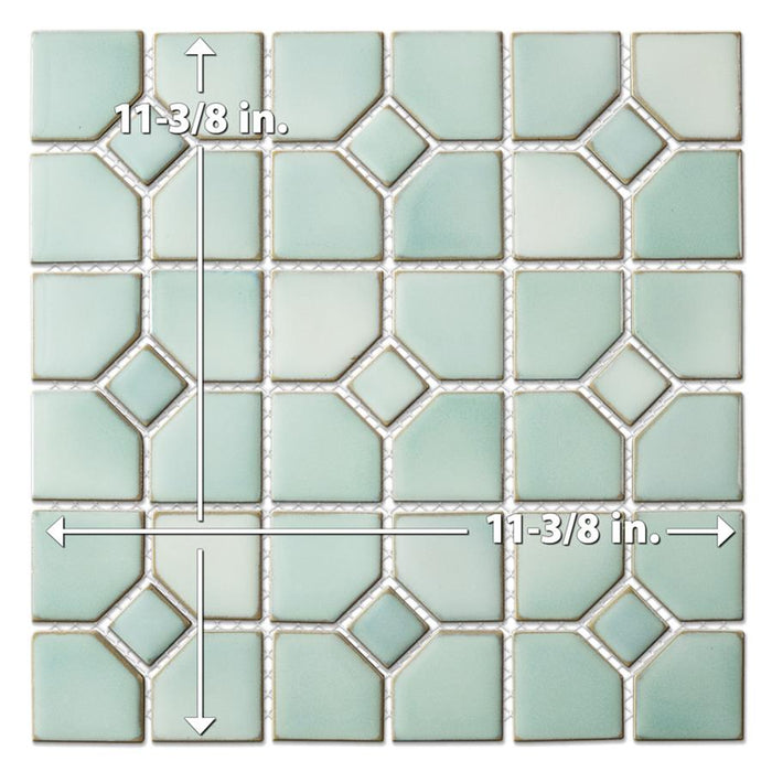 Hudson Porcelain Oxford Mint Green Mosaic Glossy 6