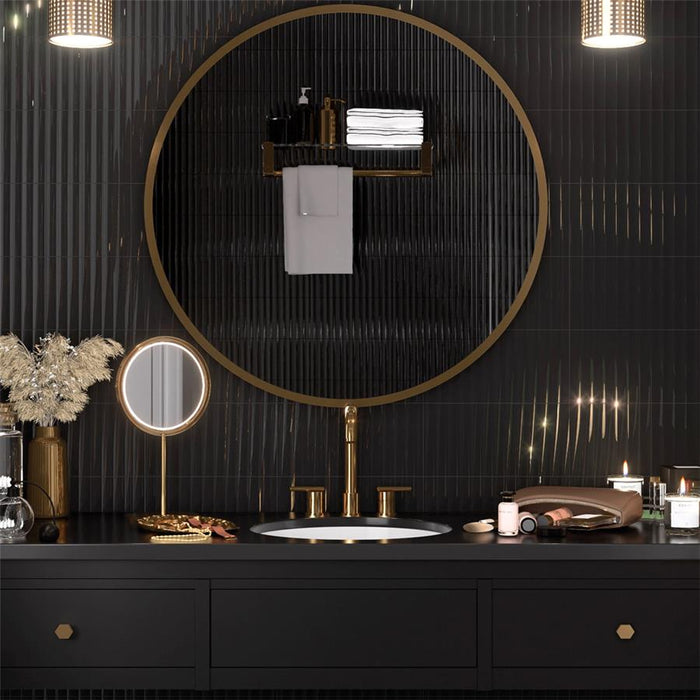 Crown Ceramic Rubik Black Tile Glossy 2