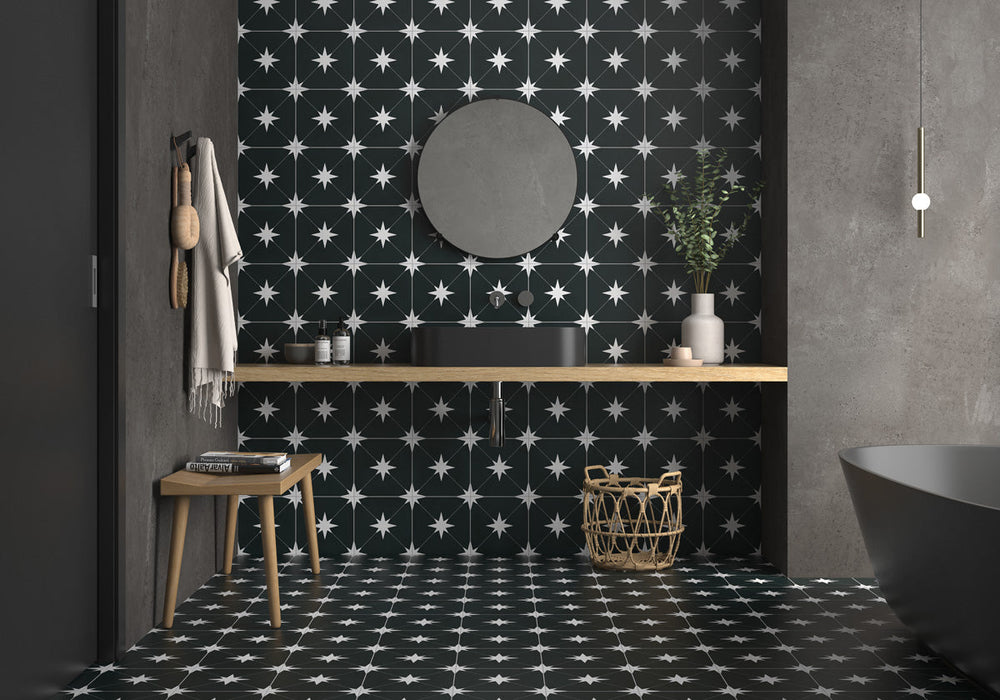 Starburst Porcelain Ponent Black Tile Matte 2