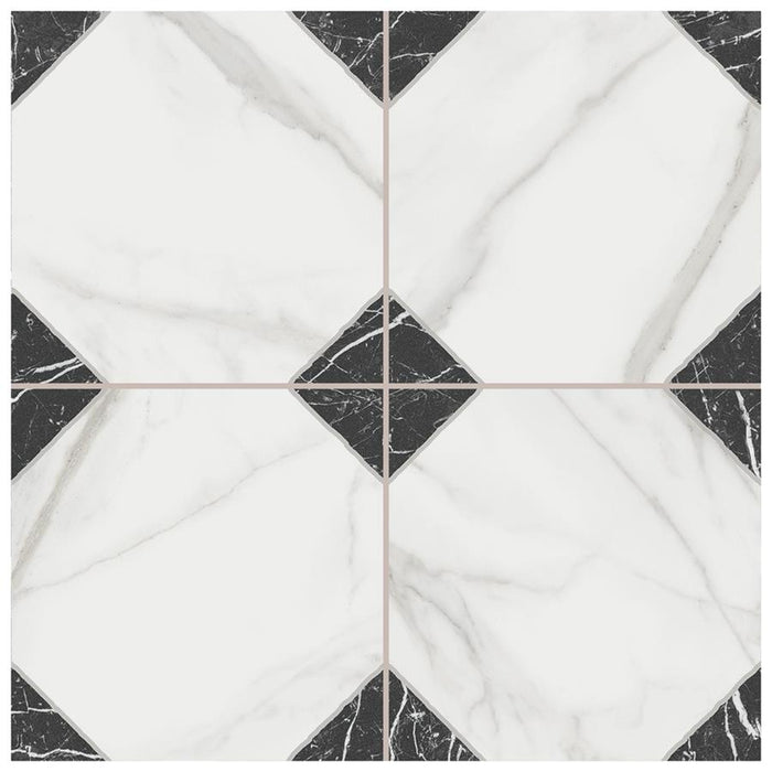 Merzoni Porcelain Yard Marquina Tile Matte 6