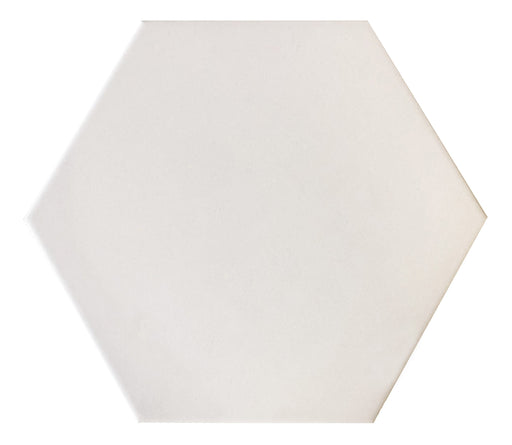Solid Hex Porcelain White Tile Matte 1