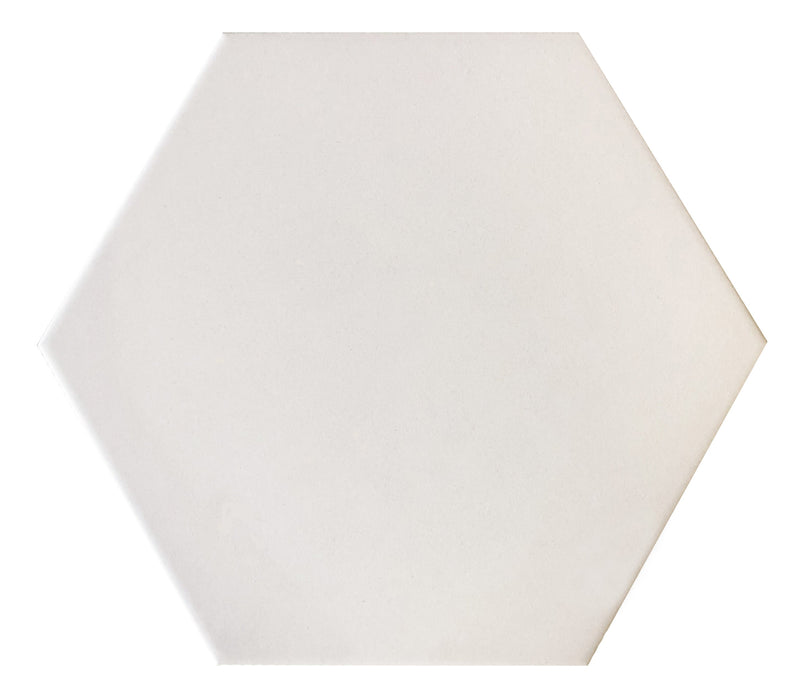 Solid Hex Porcelain White Tile Matte 1