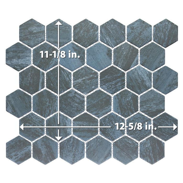 Cassis Porcelain Black Mosaic Satin 6