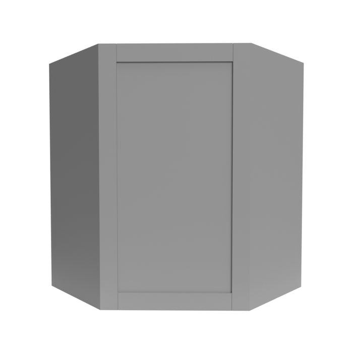 Single Shaker Wood Grey Diagonal Corner Wall Cabinet Matte 1