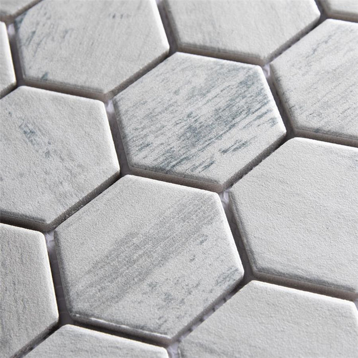 Cassis Porcelain White Mosaic Satin 8