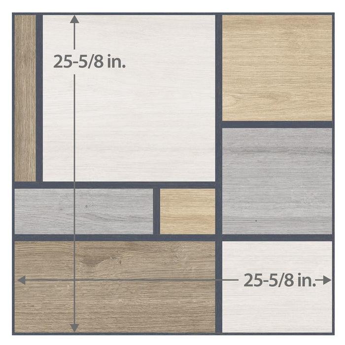Llama Porcelain Mondrian Tile Mixed 7