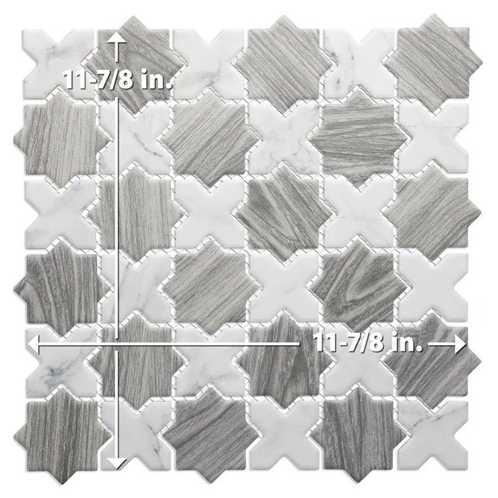 Llama Porcelain Silver Smoke Mosaic Matte 6