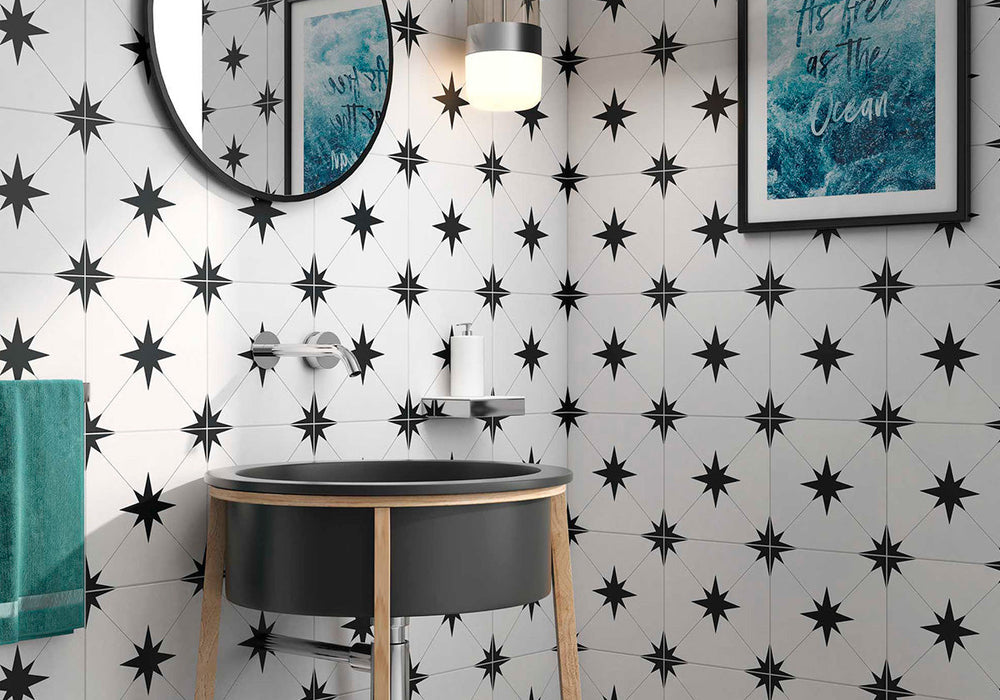 Starburst Porcelain Llevant Black Tile Matte 2