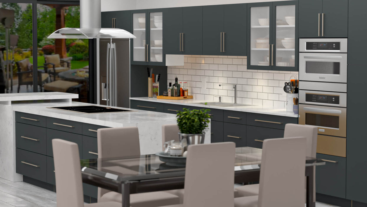 Manhattan Wood Grey Pantry Cabinet Matte 2