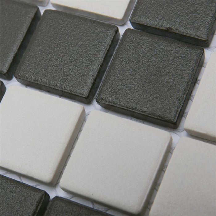 Gotham Porcelain Black and White Border Mosaic Matte 8