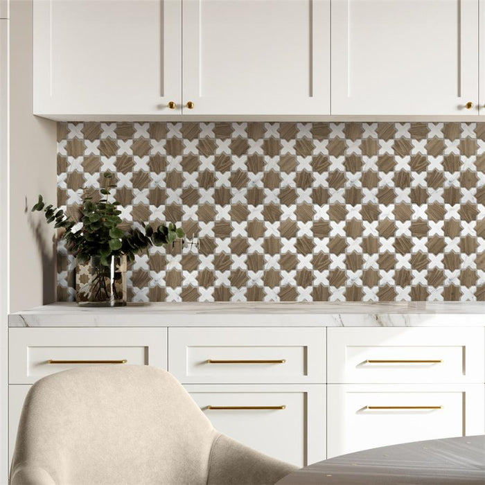 Llama Porcelain Star Noce with Calacatta Mosaic Matte 2