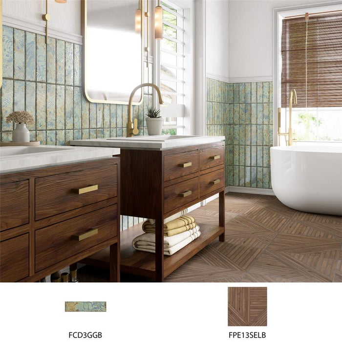 Gaudi Porcelain Ocean Brick Tile Glossy 8