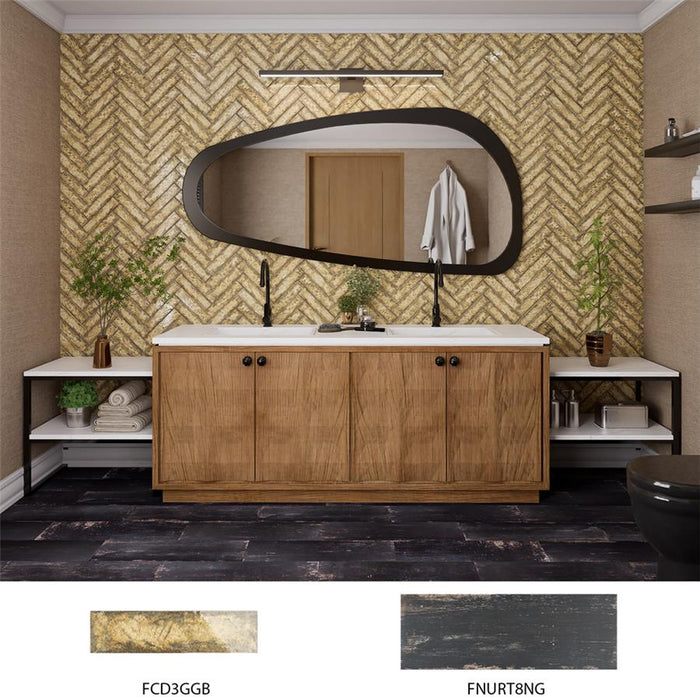 Gaudi Porcelain Gold Brick Tile Glossy 8