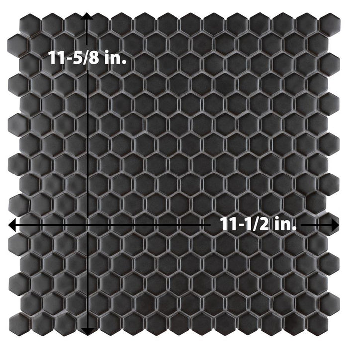 Colmena Porcelain Carbon Mosaic Matte 6