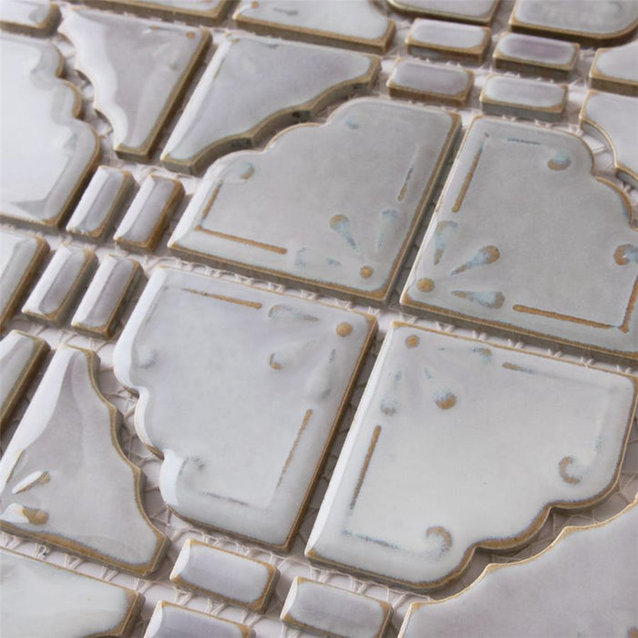 Hudson Porcelain Moonbeam Grey Eye Mosaic Glossy 8