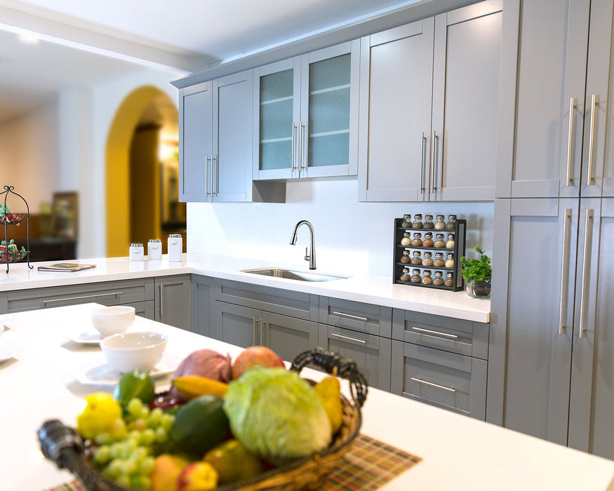 Single Shaker Wood Grey Pantry Cabinet Gloss 2