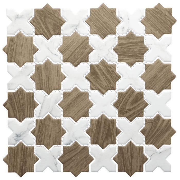 Llama Porcelain Star Noce with Calacatta Mosaic Matte 3