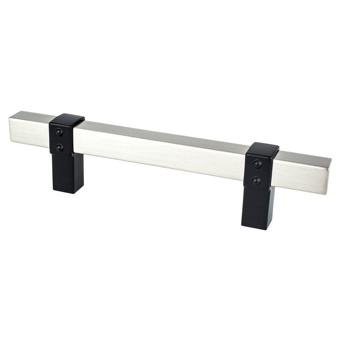 Rivet Rebel Aluminum Brushed Nickel and Matte Black Cabinet Pull Brushed Nickel / Matte Black 1