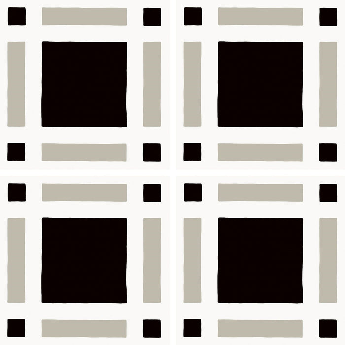 Studio Porcelain Tartan Black & White Tile Matte 12