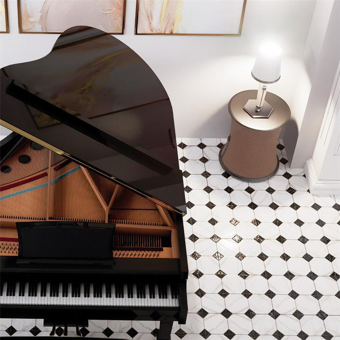 Merzoni Porcelain Yard Marquina Tile Matte 11