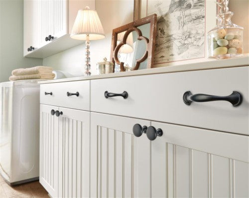 Fairfield Zinc Matte Black Cabinet Pull 12