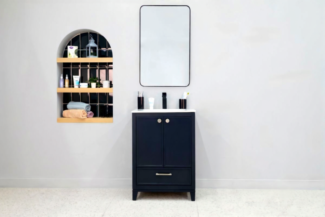 Frame Wood Dark Gray Bathroom Vanity Dark Gray 2